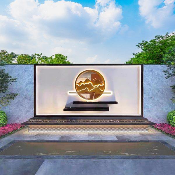 不锈钢水幕墙户外别墅庭院流水景墙定制酒店会所假山瀑布流水景墙,淘宝优惠券,粉丝福利购,淘宝优惠卷