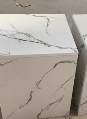 47N长方形木质免烤漆地台仿大理石模特婚纱增高台发光展示台底座