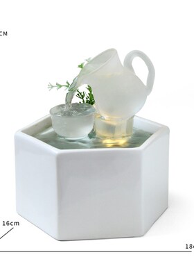 流水喷泉现代小型家居创意办公室装饰桌面女生生财礼品循环水姜茶
