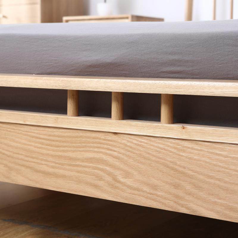 北欧实木床现代简约原木1.8米1.5单双人纯日式全橡木婚床主卧家具,淘宝优惠券,粉丝福利购,淘宝优惠卷