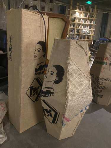 咖啡豆麻袋生豆麻包袋咖啡生豆麻袋定制民宿酒吧T吊顶装饰咖啡麻 - 图1