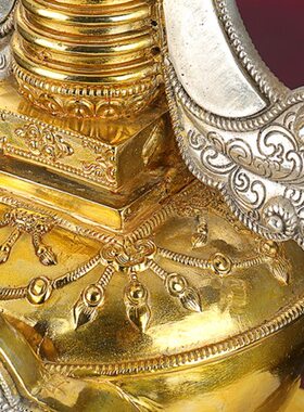 菩提塔精工铜鎏金鎏银家用办公工艺用品手工宝塔供具桌面摆件大号