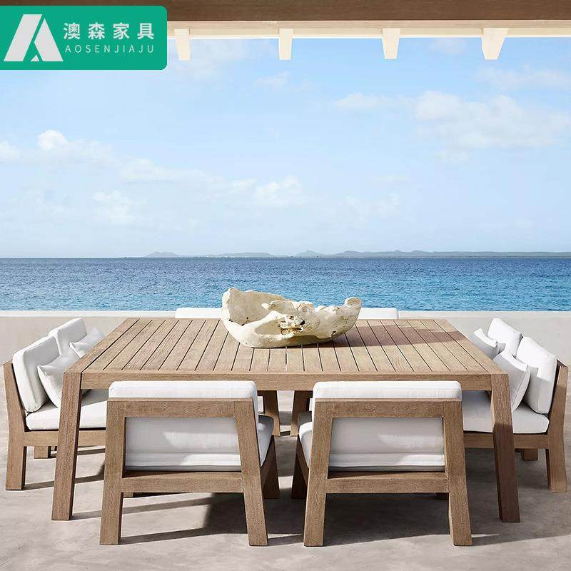 北欧户外庭院柚木沙发阳台露天别墅花园家具室外休闲实木沙发椅,淘宝优惠券,粉丝福利购,淘宝优惠卷