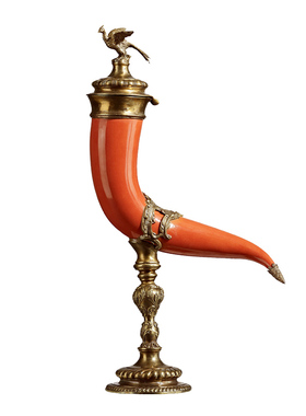 欧式陶瓷配铜橙色创意果盘客厅茶几装饰摆件花插纸巾盒水果盘摆件