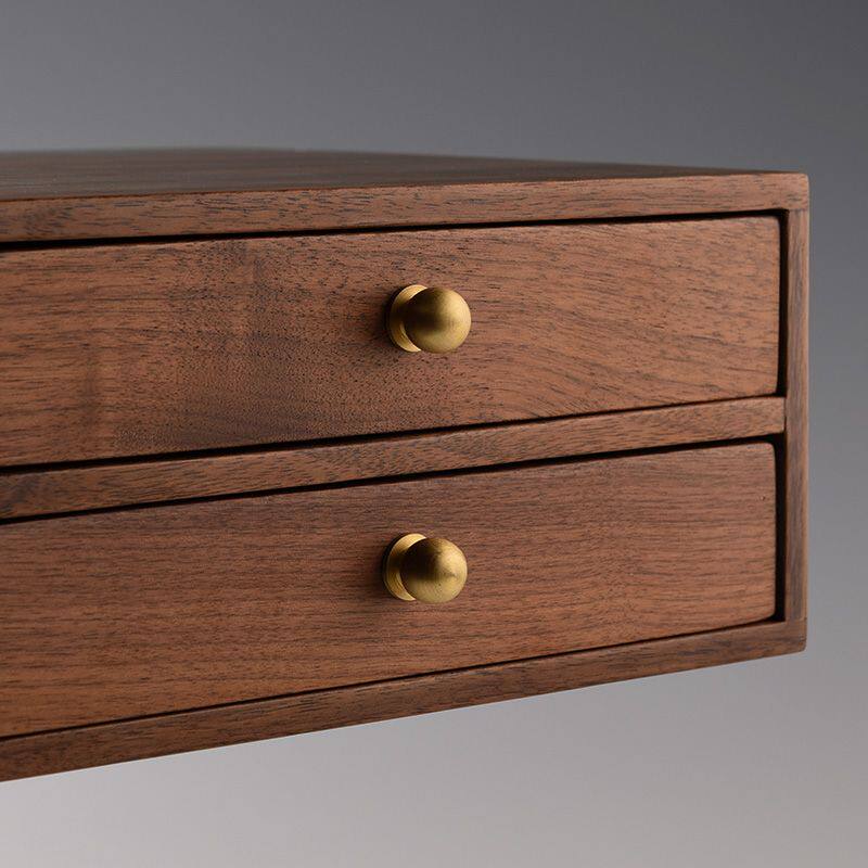 Jinge walnut solid wood Pu'er tea cake box multi-layer drawer tea box tea storage box tea set tea ceremony accessories