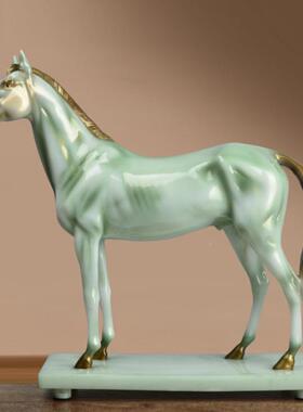 马到成功保玉开石生肖CUZ马年件招财客厅玄关办公室装饰险门摆红