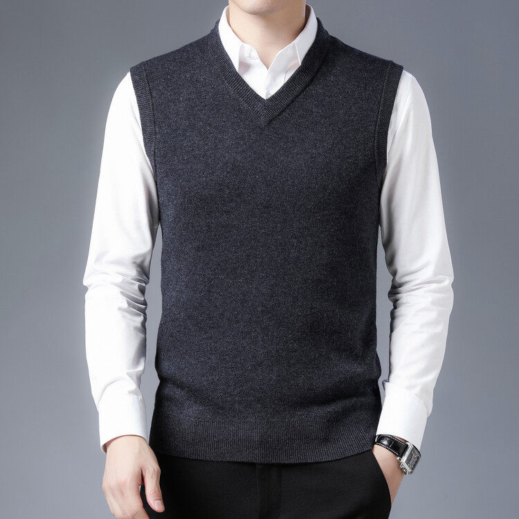 中老年商务羊毛衫背心男士经典款V领马甲冬季内搭外穿爸爸装背心,淘宝优惠券,粉丝福利购,淘宝优惠卷