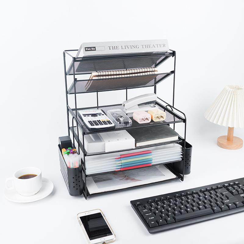 桌面文件整理器6层信纸托盘纸收纳收纳架办公桌面文具收纳架,淘宝优惠券,粉丝福利购,淘宝优惠卷