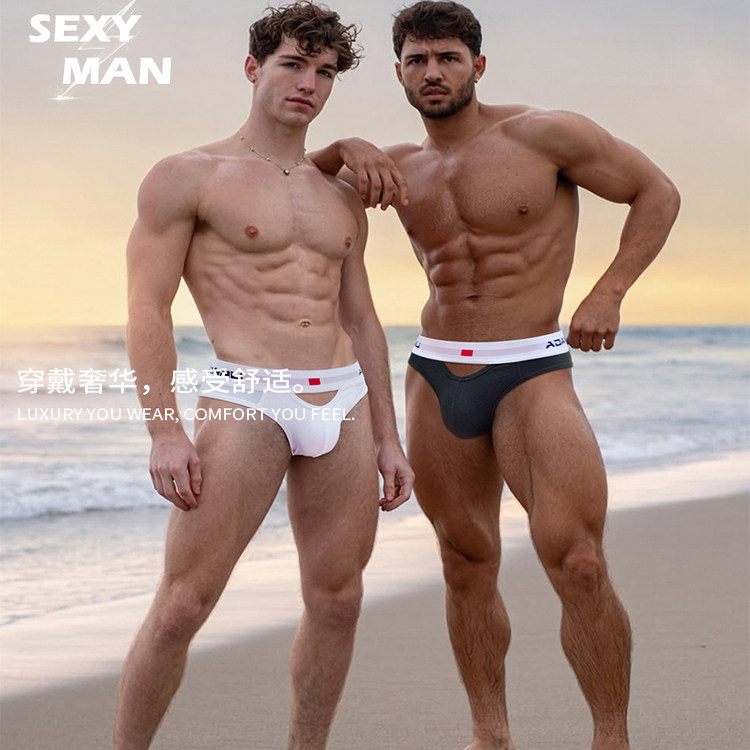 两条装男士内裤纯棉舒适透气低腰镂空三角裤性感提臀纯色运动时尚,淘宝优惠券,粉丝福利购,淘宝优惠卷
