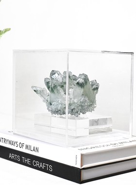 现代轻奢绿色晶簇水晶摆件样板房桌面饰品客厅茶几电视柜风水摆设