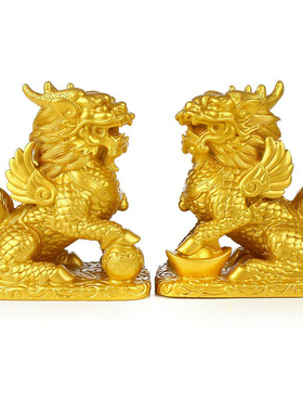 麒麟摆件一对 麒麟客厅电视柜酒柜卧室门口装饰品工艺品摆设