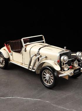 名爵MG敞篷跑车模型铁皮手工艺品怀旧酒收吧橱窗复柜古藏装379饰