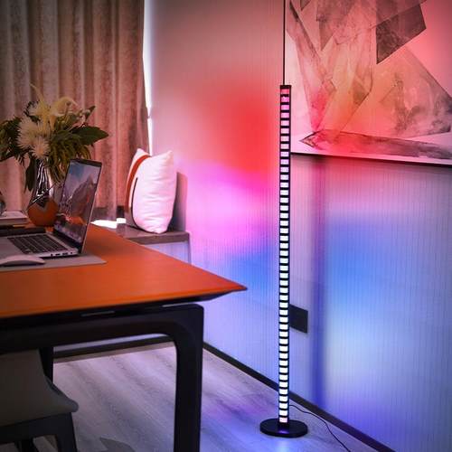 AP声控LED电脑室墙角灯rgb拾音854节P灯奏拼卧接网红氛围灯落地1. - 图2