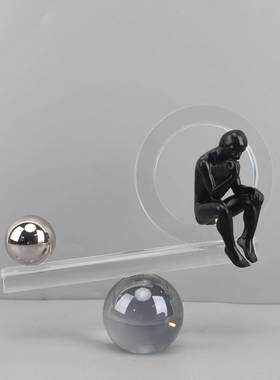 现板代简视约平人衡思考物工艺品摆件样间客0386厅电柜书房家居装