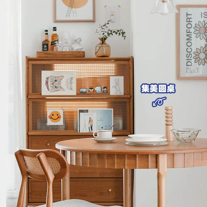 博物餐边柜北欧樱桃木客厅沙发边柜储物柜日式实木厨房置物柜碗柜,淘宝优惠券,粉丝福利购,淘宝优惠卷