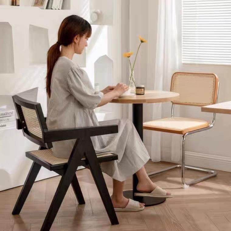 桂镁中古风PJ椅子北欧靠背椅餐桌椅设计师藤编家用家具实木默认项,淘宝优惠券,粉丝福利购,淘宝优惠卷