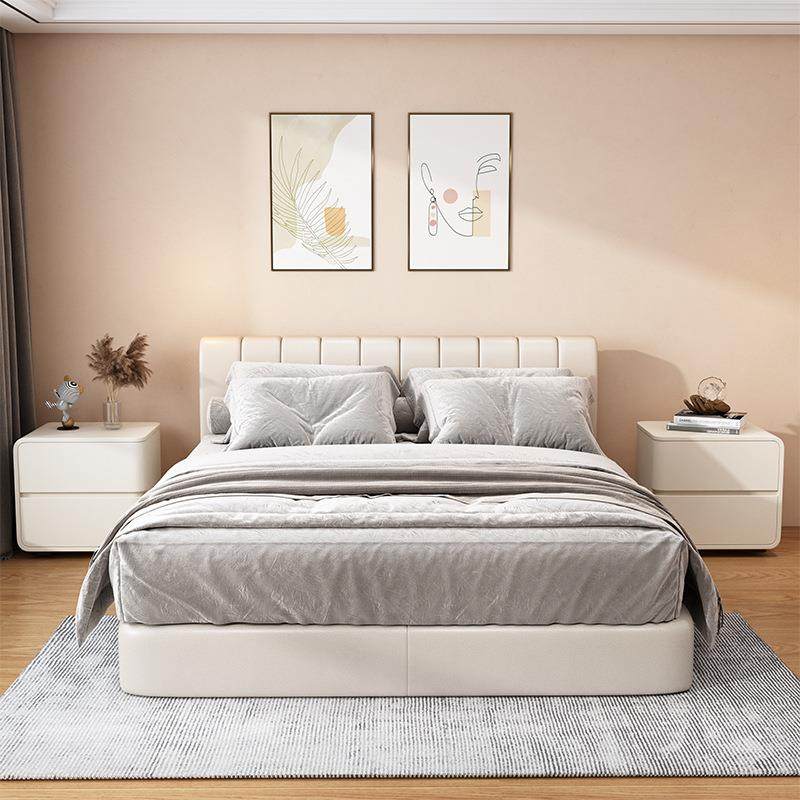 现代简约奶油风实木床头柜意式极简卧室家用小型免安装床头收纳柜,淘宝优惠券,粉丝福利购,淘宝优惠卷