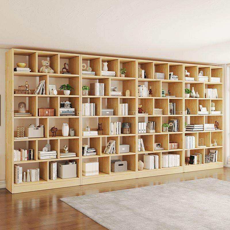 实木书架落地靠墙幼儿园收纳柜实木书柜客厅储物置物架家用格子柜,淘宝优惠券,粉丝福利购,淘宝优惠卷