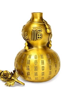 黄葫摆件铜空心开口百客福大葫铜芦铜家OBG居厅店铺装饰礼芦品铜