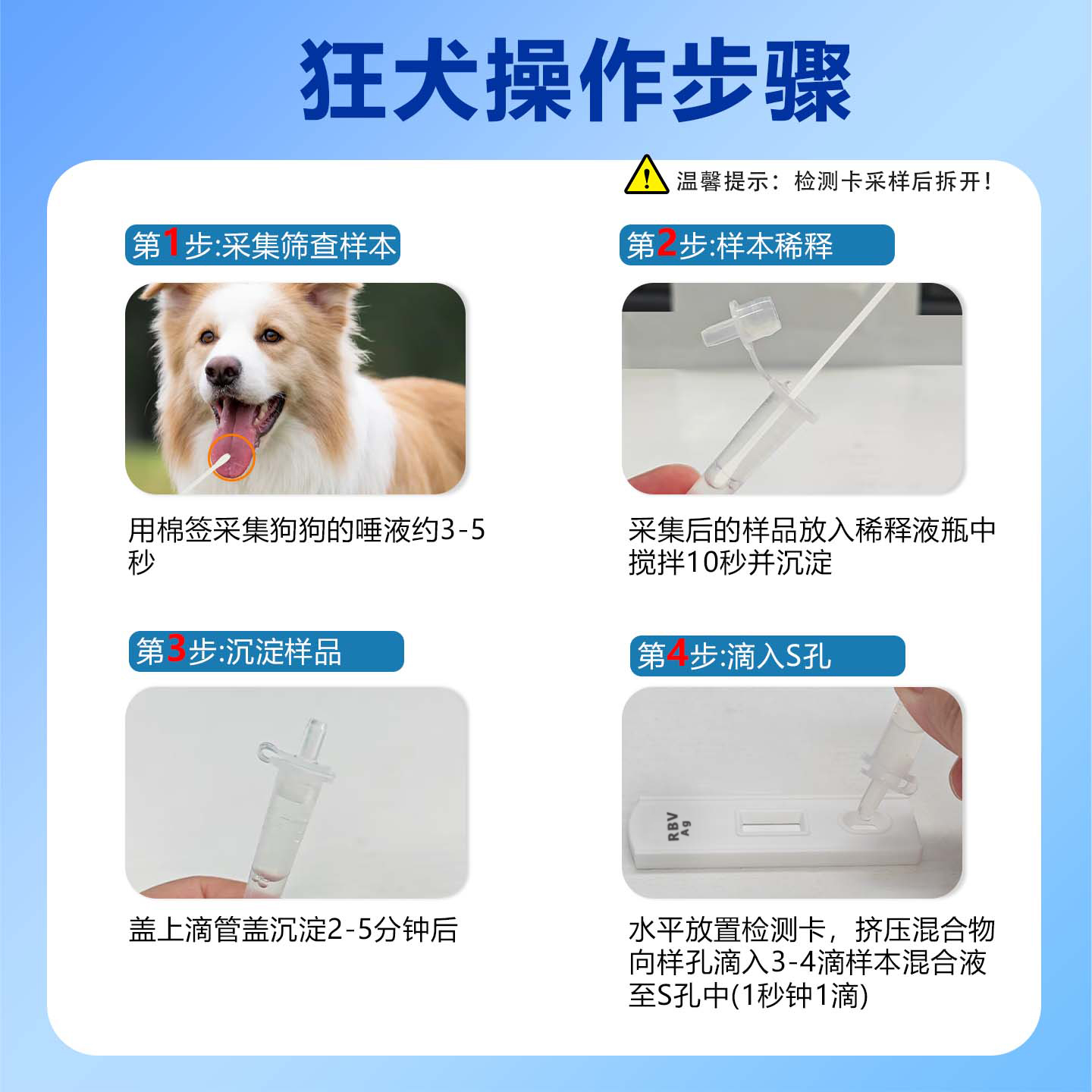 狂犬病毒检测卡 RBV病毒试纸 狂犬病毒抗原检测 狗测试纸宠物试纸 - 图1