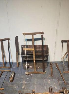 70年代老物件老木匠传统老式木工工具套装鲁班手工刨墨斗装饰摆件