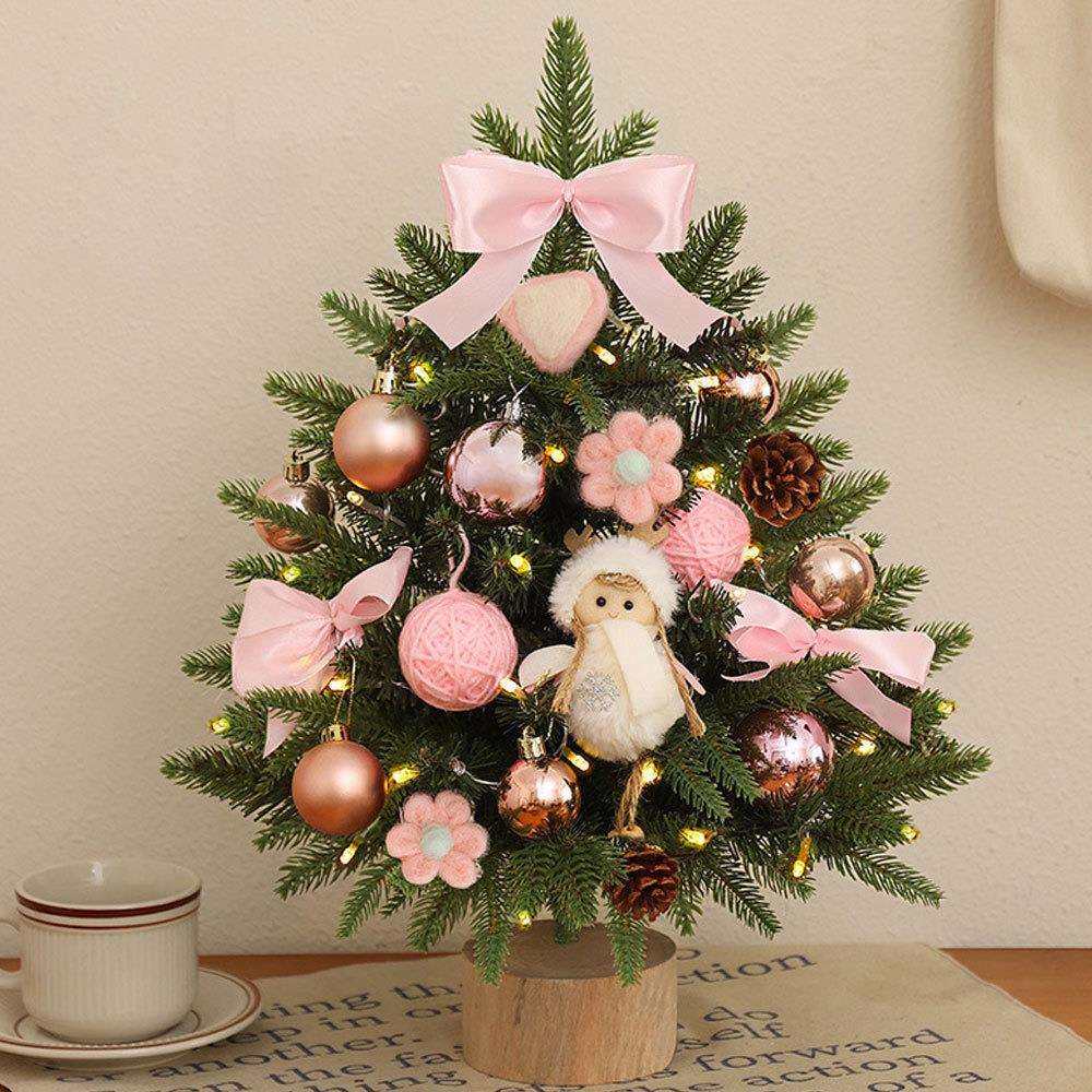 圣诞树小型桌面摆件45cm仿真小树发光圣诞节装饰品迷你松针树,淘宝优惠券,粉丝福利购,淘宝优惠卷