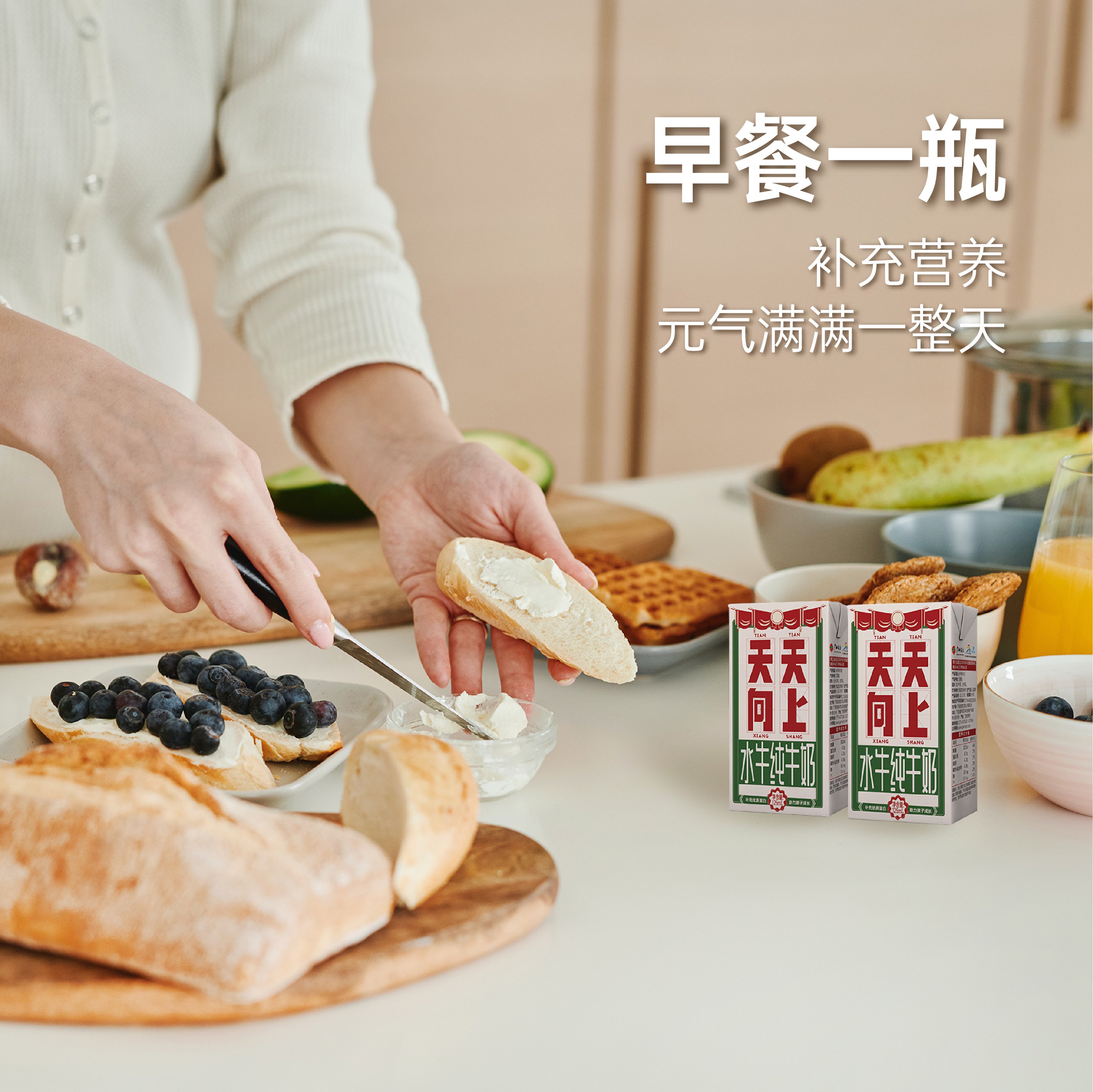 西江乳业天天向上广西水牛奶纯牛奶儿童学生营养早餐奶125ml/盒