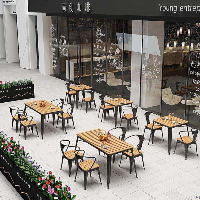 现代户外塑木餐桌餐厅室外露天啤酒饮料桌阳台庭院洽谈户外桌椅,淘宝优惠券,粉丝福利购,淘宝优惠卷