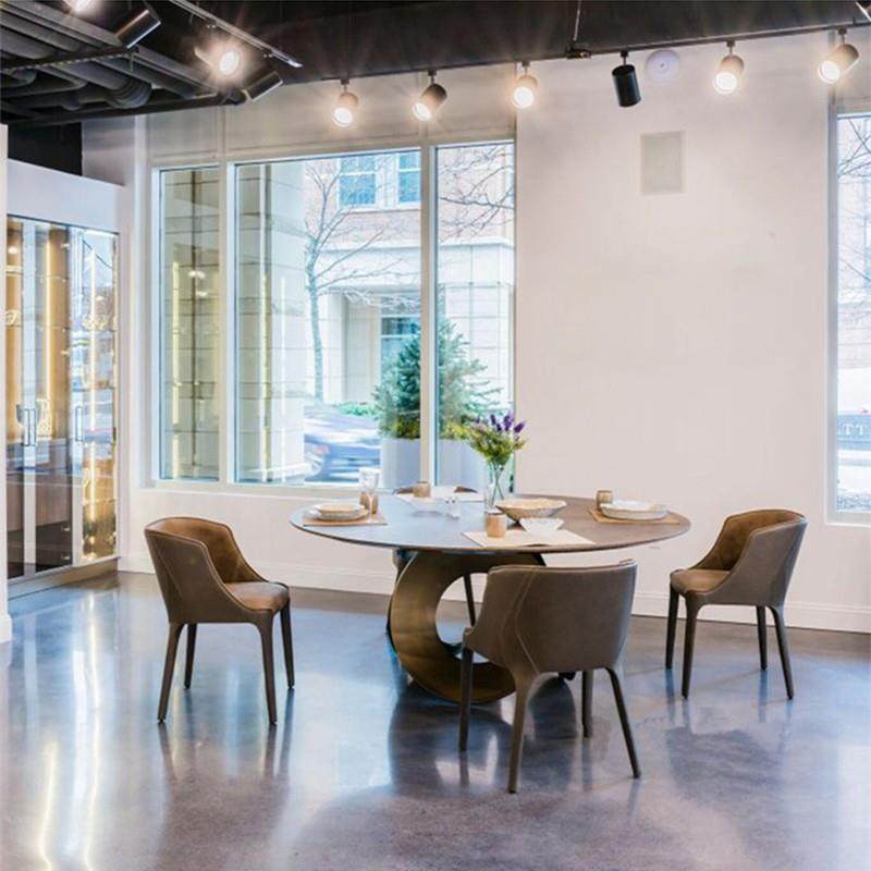 意式岩板现代简约轻奢内嵌式圆形餐桌家用小户型6人大理石带转盘,淘宝优惠券,粉丝福利购,淘宝优惠卷