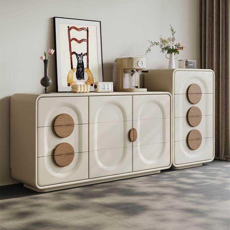 实木收纳柜中古奶油餐厅餐边柜客厅家用斗柜沙发旁边柜卧室储物柜,淘宝优惠券,粉丝福利购,淘宝优惠卷