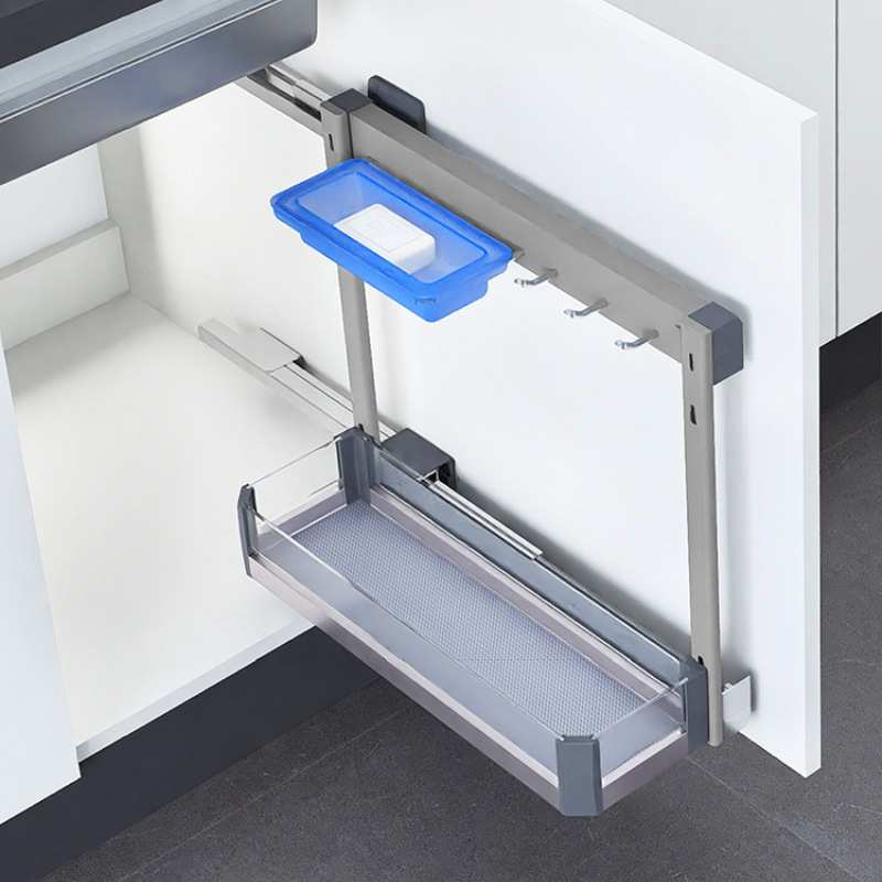 Home kitchen cabinet drawer-type side-mounted pull basket sanitary ware supplies storage cabinet under the sink storage rack