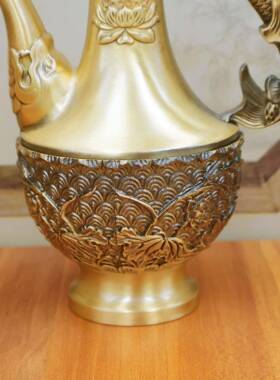 家用老式壶铜酒壶黄酒杯套装制手工铜黄铜品清见描述酒水酒器烫茶