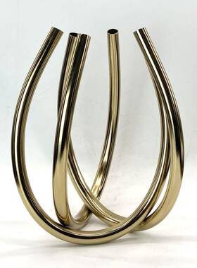 现代简约属装交圆织花器花SDC插摆件黑色管花器样板间客厅桌面金