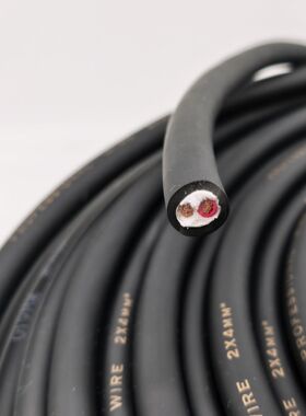 厂家直销黑色纯铜2X4平方护套线工程音响线缆广播喇叭线舞台线