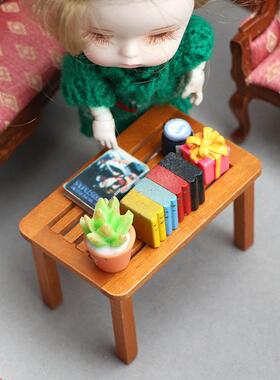 1:12娃娃屋dollhouse迷你家具素坯实木公园室外凳子模型花园茶几