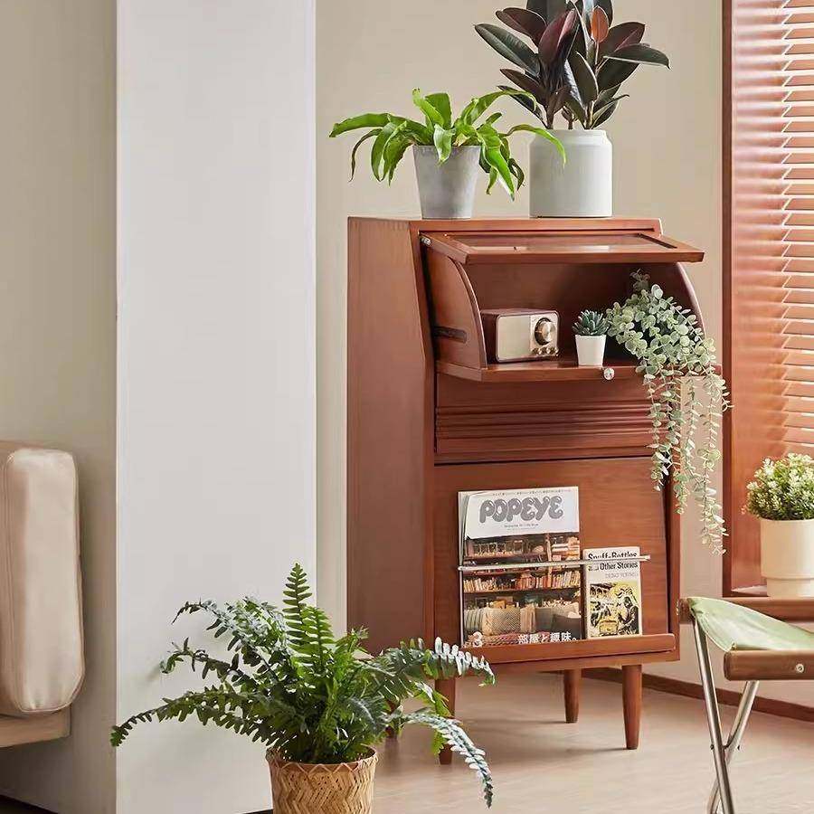 北欧实木书柜家用小户型收纳置物电视边柜客厅沙发复古储物立柜,淘宝优惠券,粉丝福利购,淘宝优惠卷