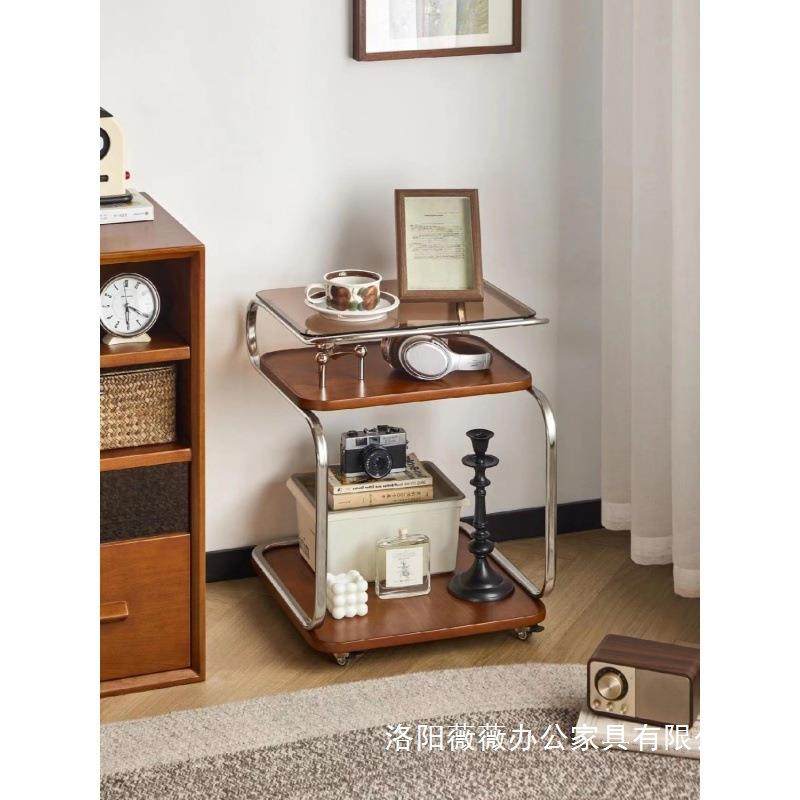 中古风小推车可移动北欧客厅边几轻奢透明茶几收纳柜网红置物架,淘宝优惠券,粉丝福利购,淘宝优惠卷