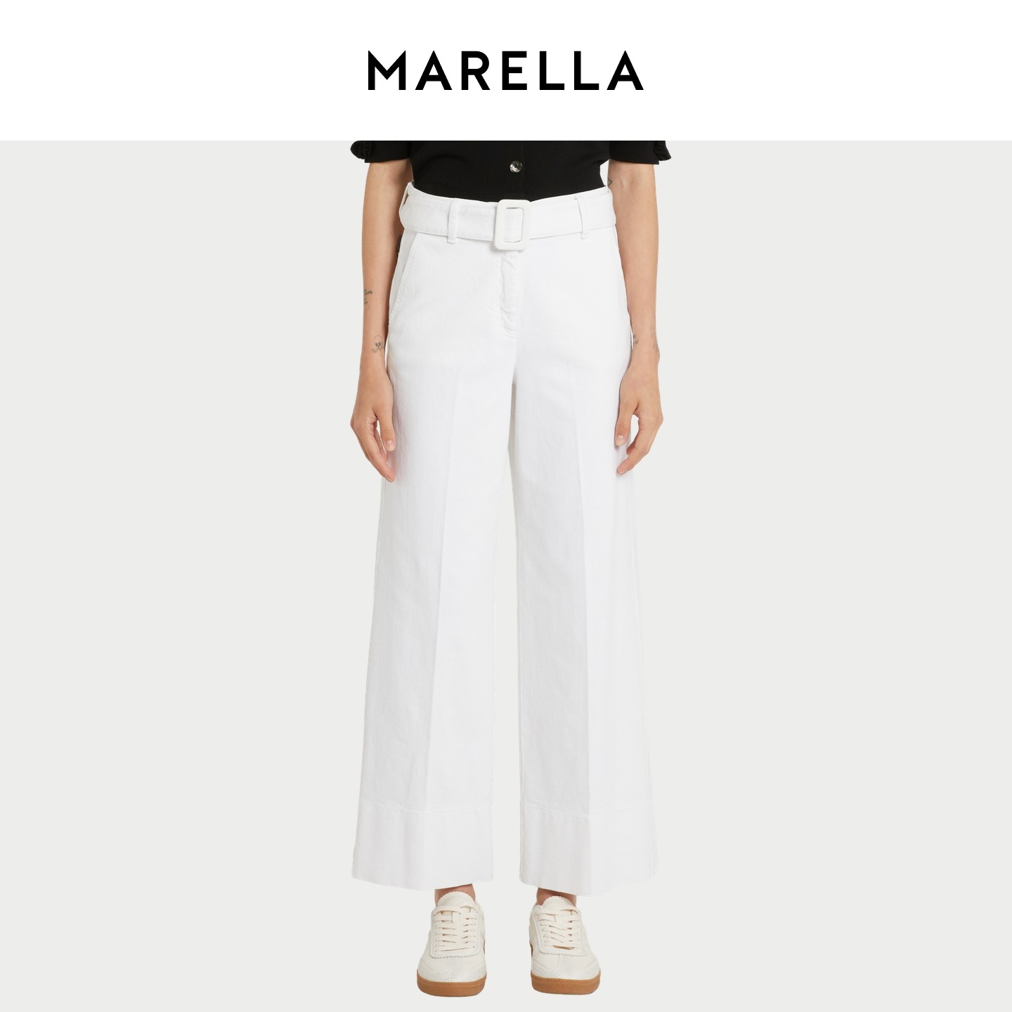 【2026早春新品】MARELLA 女装阔腿休闲裤长裤3131076402,淘宝优惠券,粉丝福利购,淘宝优惠卷