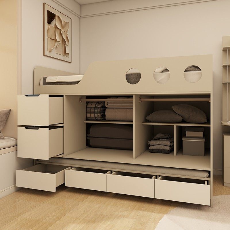 儿童半高床小户型子母床上下床柜一体姐弟互不打扰床多功能储物床,淘宝优惠券,粉丝福利购,淘宝优惠卷