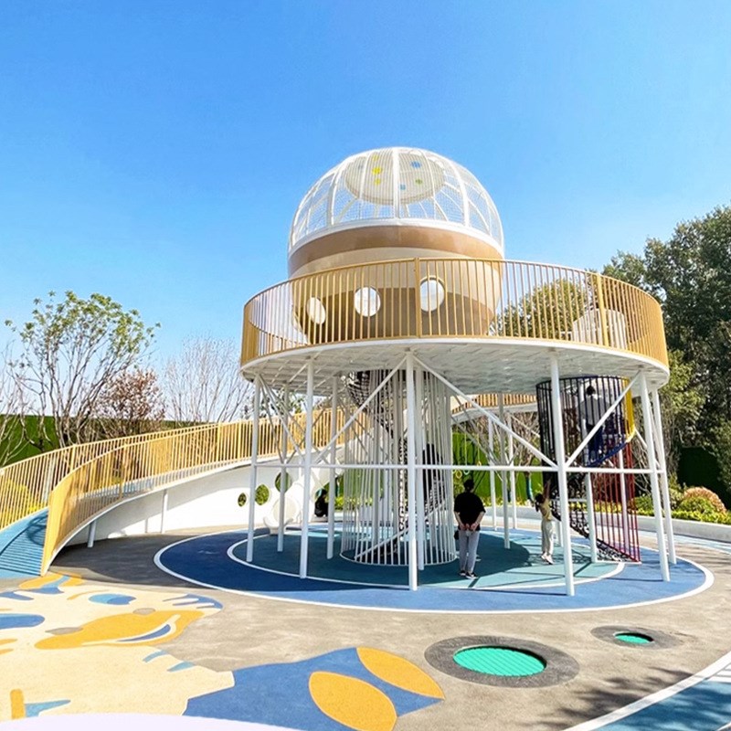 大型不锈钢滑梯小区幼儿园户外游乐设备组合无动力游乐设施厂家 - 图0