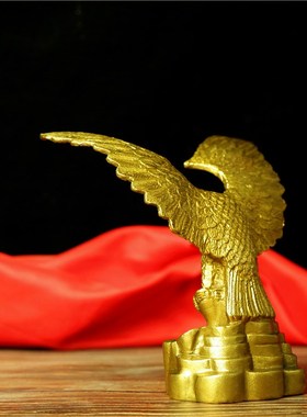 纯铜老鹰摆件开运雄鹰展翅大展宏图铜鹰办公室客厅汽车工艺品摆设