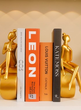 现代创意简约人舞者家居桌面书挡工艺品摆件客厅酒柜办公室装饰品