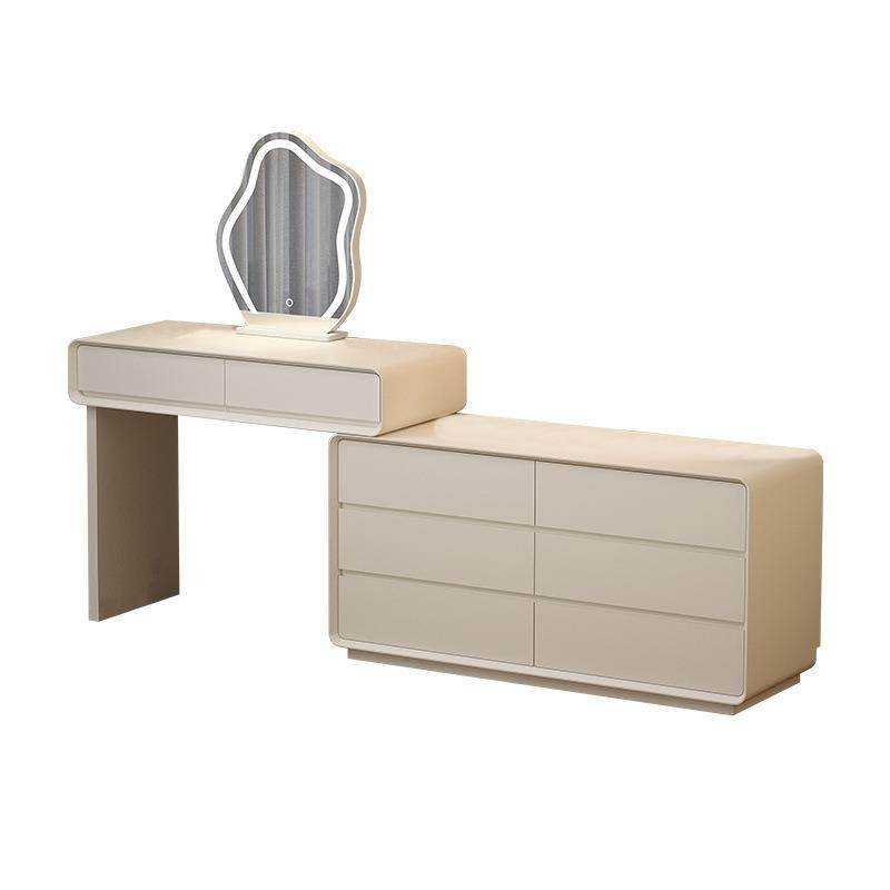 实木梳妆台斗柜一体钢琴烤漆奶油风现代简约转角梳妆台,淘宝优惠券,粉丝福利购,淘宝优惠卷