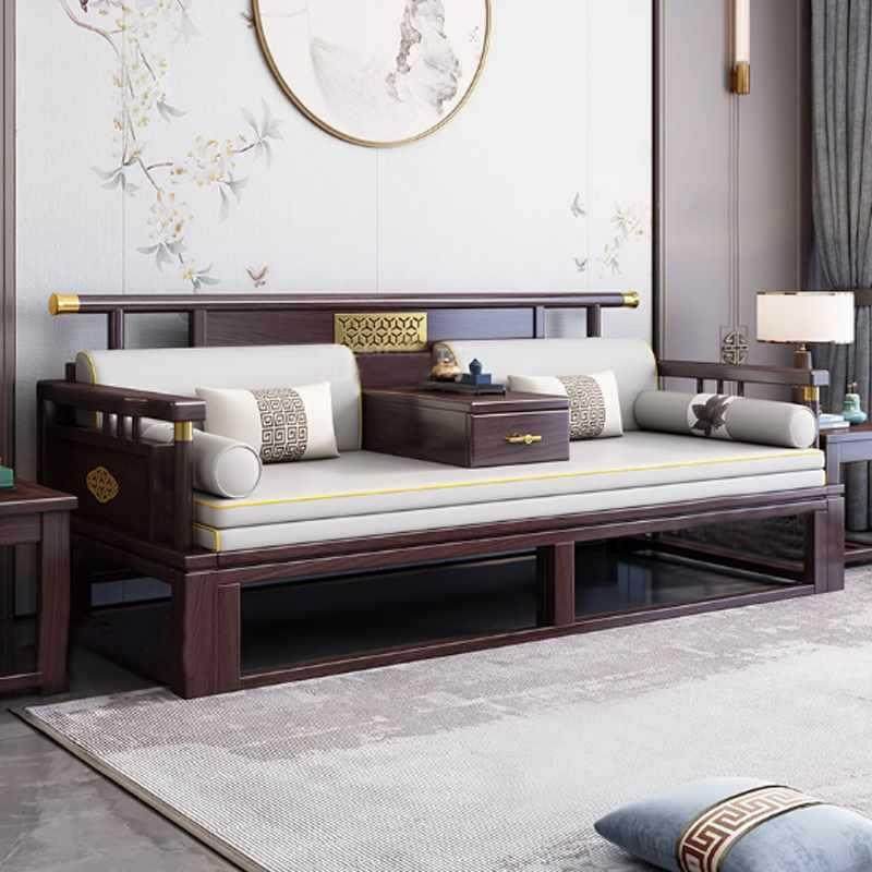 新中式拉床罗汉床实木古典禅意乌金木沙发拉床现代简约办公室客厅,淘宝优惠券,粉丝福利购,淘宝优惠卷
