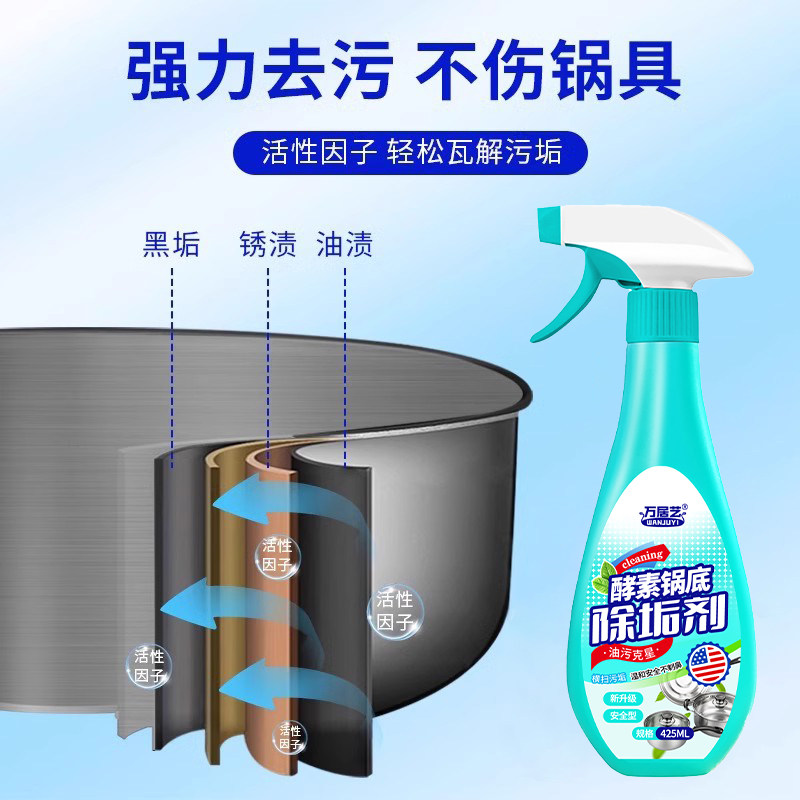 万居艺锅底黑垢清洁剂强力不锈钢去污厨房锅具油污除垢锈清洗神器,淘宝优惠券,粉丝福利购,淘宝优惠卷
