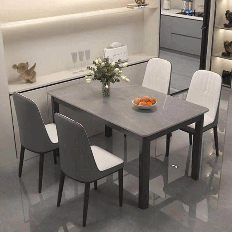 岩板餐桌家用现代简约轻奢饭桌客厅长方形岩板小户型出租屋餐桌椅,淘宝优惠券,粉丝福利购,淘宝优惠卷