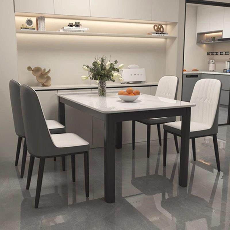 岩板餐桌家用现代简约轻奢饭桌客厅长方形岩板小户型出租屋餐桌椅,淘宝优惠券,粉丝福利购,淘宝优惠卷