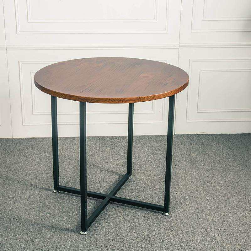 铁艺实木创意圆型餐桌茶水间休闲实木茶几多功能洽谈桌椅组合,淘宝优惠券,粉丝福利购,淘宝优惠卷