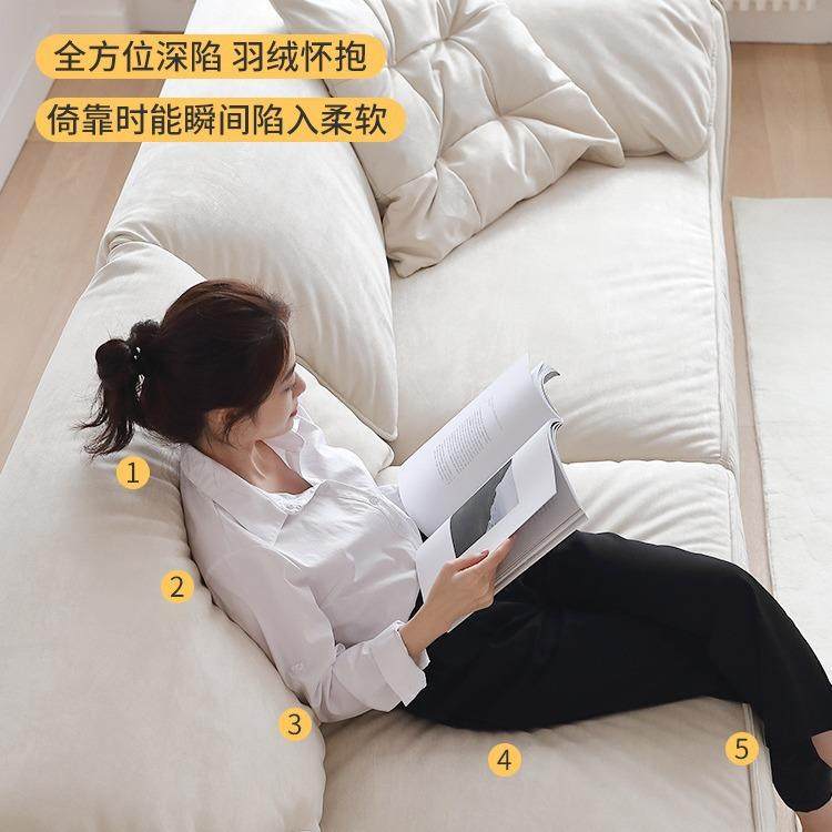 意式极简大象耳朵沙发科技布艺客厅家用小户型直排奶油风沙发简约,淘宝优惠券,粉丝福利购,淘宝优惠卷