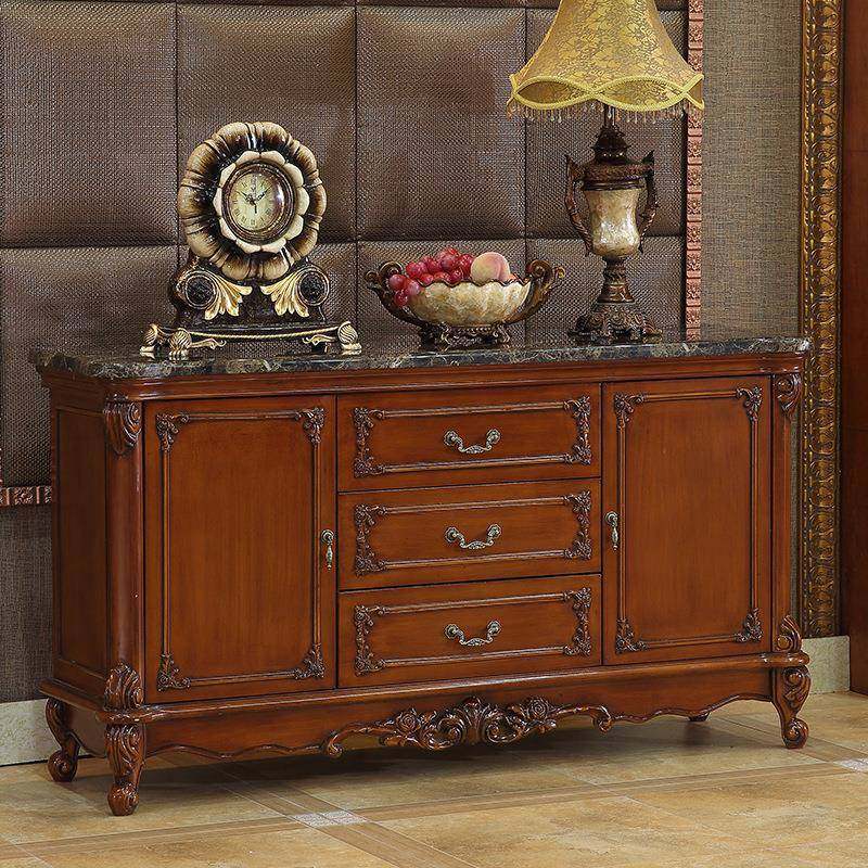 美式餐边柜厨房长碗柜实木雕花玄关柜沙发做旧隔断柜客餐厅储物柜,淘宝优惠券,粉丝福利购,淘宝优惠卷